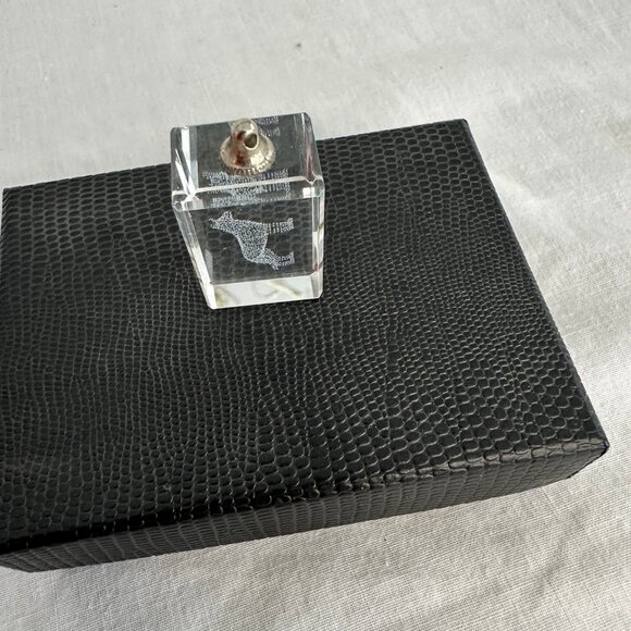 3D Cube Prism Laser Etched Hologram Dog Charm for Necklace - Picture 3 of 4